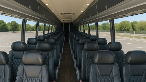downers grove 50 passenger charter bus inside