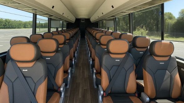 downers grove 54 passenger charter bus inside