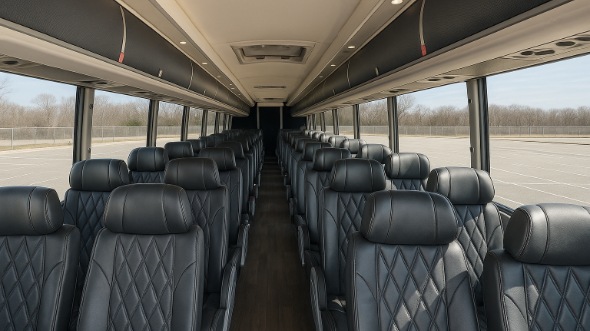 downers grove 55 passenger charter bus interior