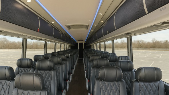 downers grove 56 passenger charter bus inside